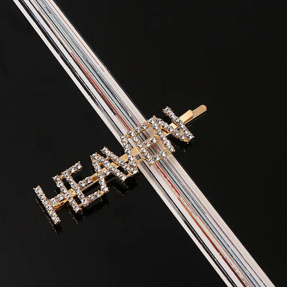 Fashion Rhinestone Letter Hair Clips