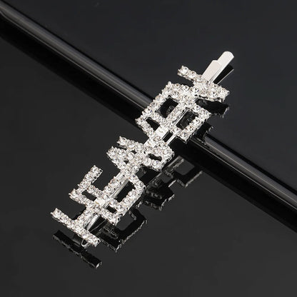 Fashion Rhinestone Letter Hair Clips