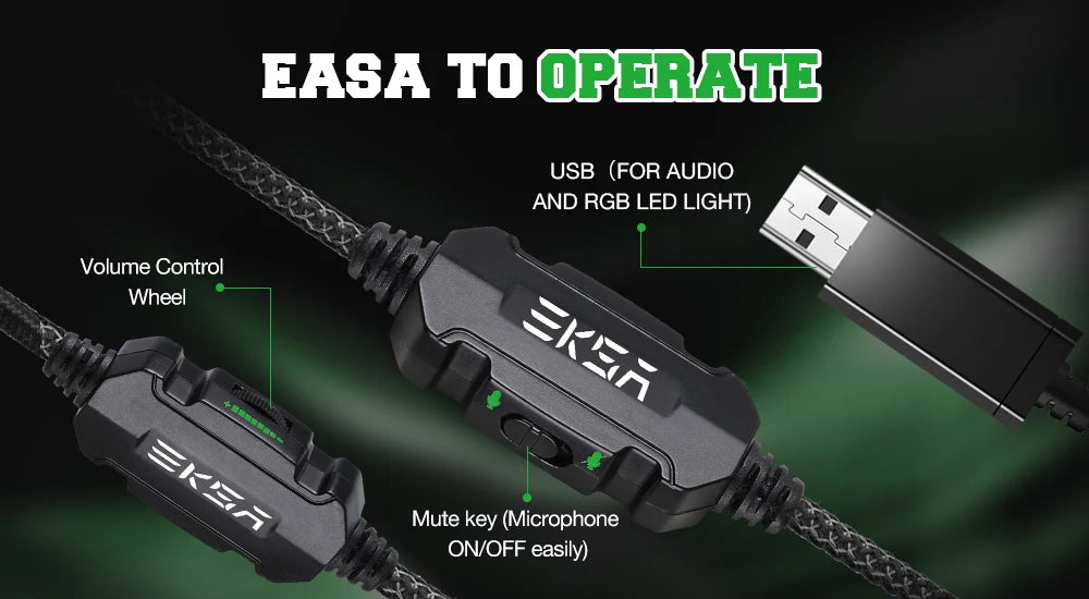 EKSA E1000 Wired Gaming Headset