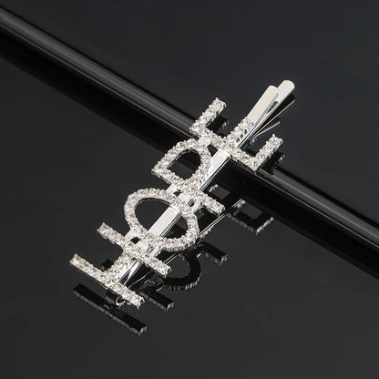 Fashion Rhinestone Letter Hair Clips