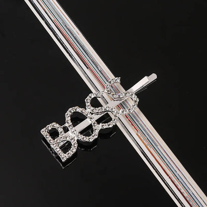 Fashion Rhinestone Letter Hair Clips