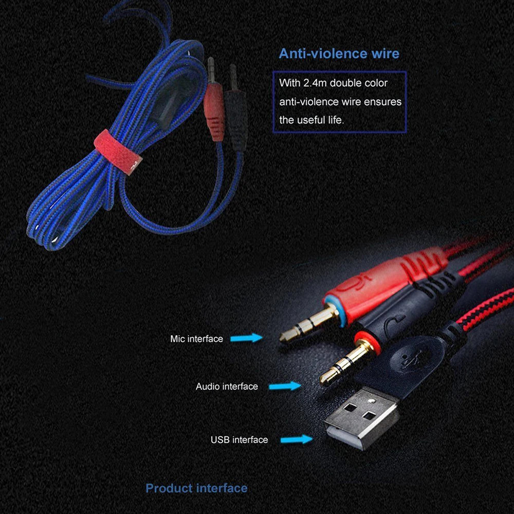CUGUU Wired Gaming Headphones with Microphone