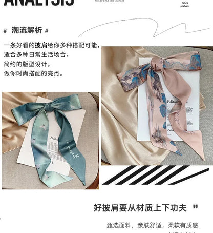 French Bow Tie Painting Silk Scarf