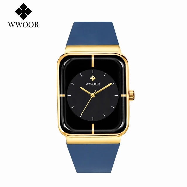 WWOOR Luxury Rectangle Silicone Watch