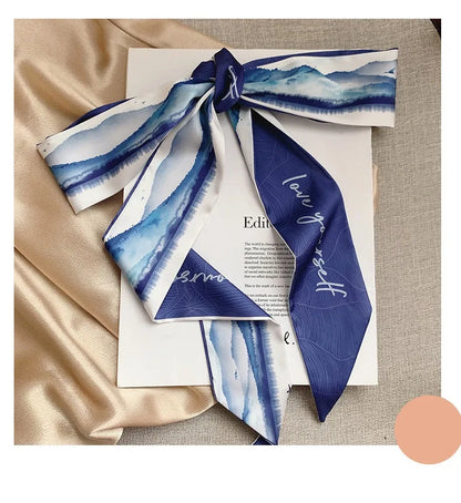 French Bow Tie Painting Silk Scarf