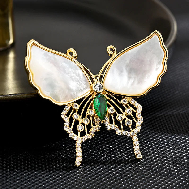 Crystal Dolphin Whale Brooch