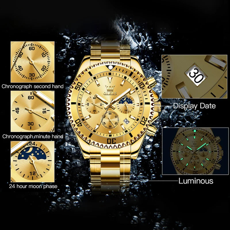 OLEVS Watch with Moon Phase & Date