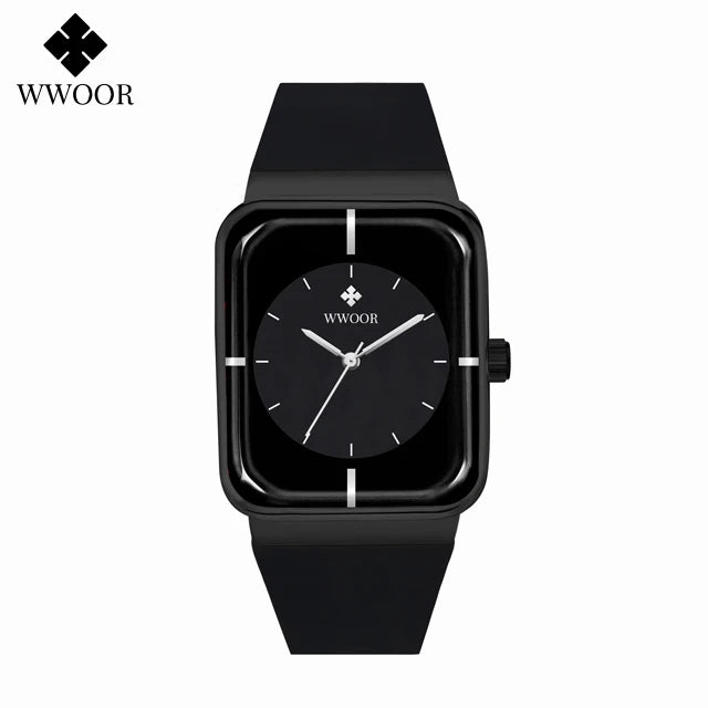 WWOOR Luxury Rectangle Silicone Watch