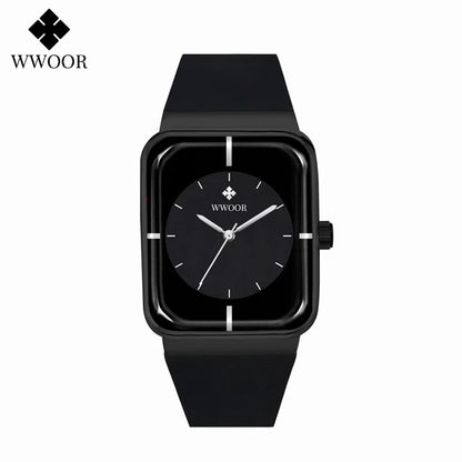 WWOOR Luxury Rectangle Silicone Watch