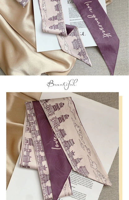 French Bow Tie Painting Silk Scarf