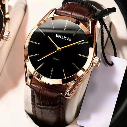 MOONBIFFY Leather Quartz Watch