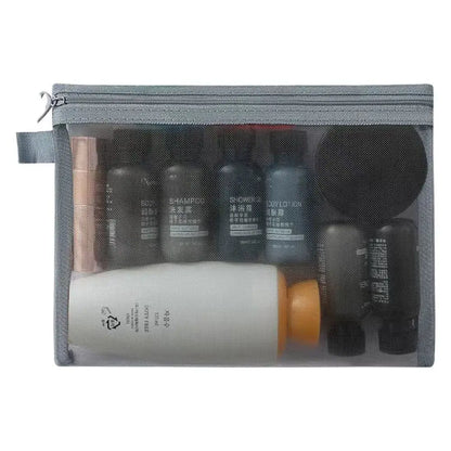 Large Capacity Mesh Cosmetic Bag with Zipper