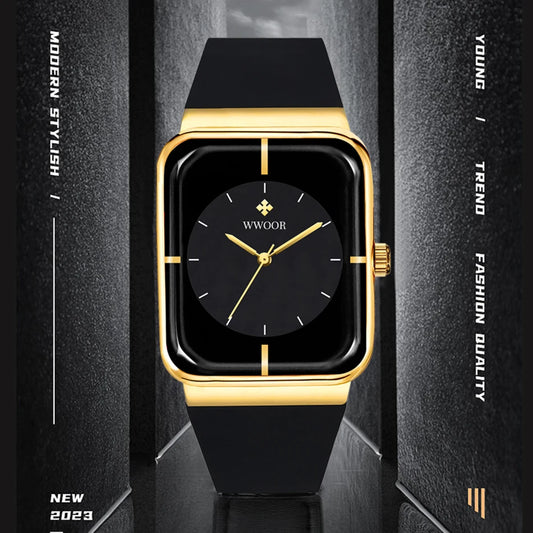 WWOOR Luxury Rectangle Silicone Watch