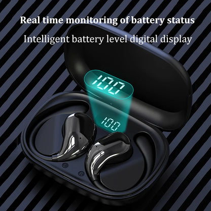 Bluetooth 5.4 Wireless Ear Hook Headphones with LED Display