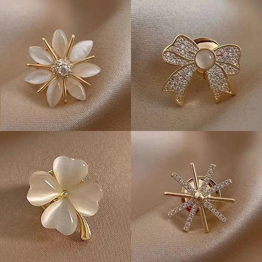 Fashion Flower & Bow Brooch Set