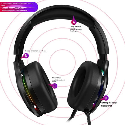 EOENKK Wired USB Gaming Headphones