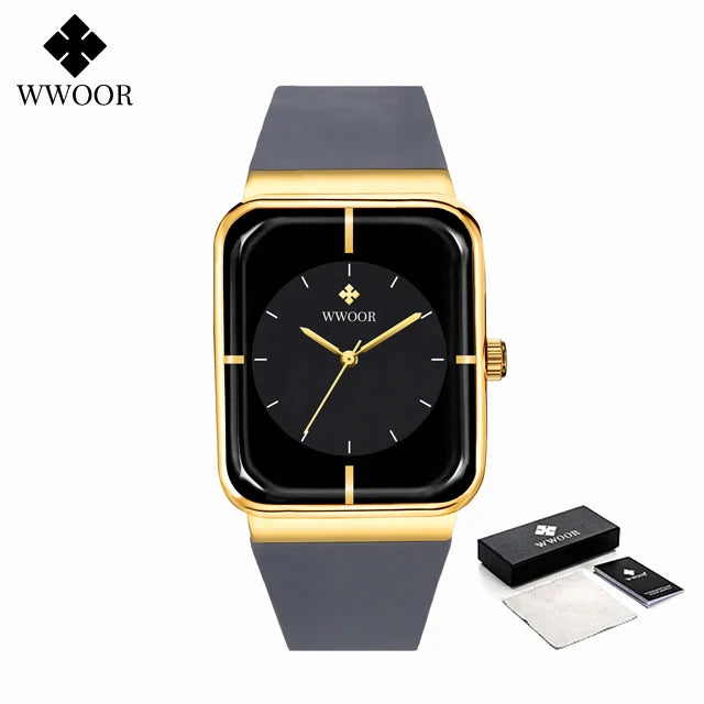 WWOOR Luxury Rectangle Silicone Watch