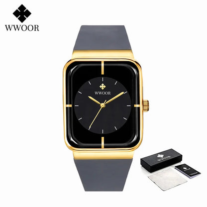 WWOOR Luxury Rectangle Silicone Watch