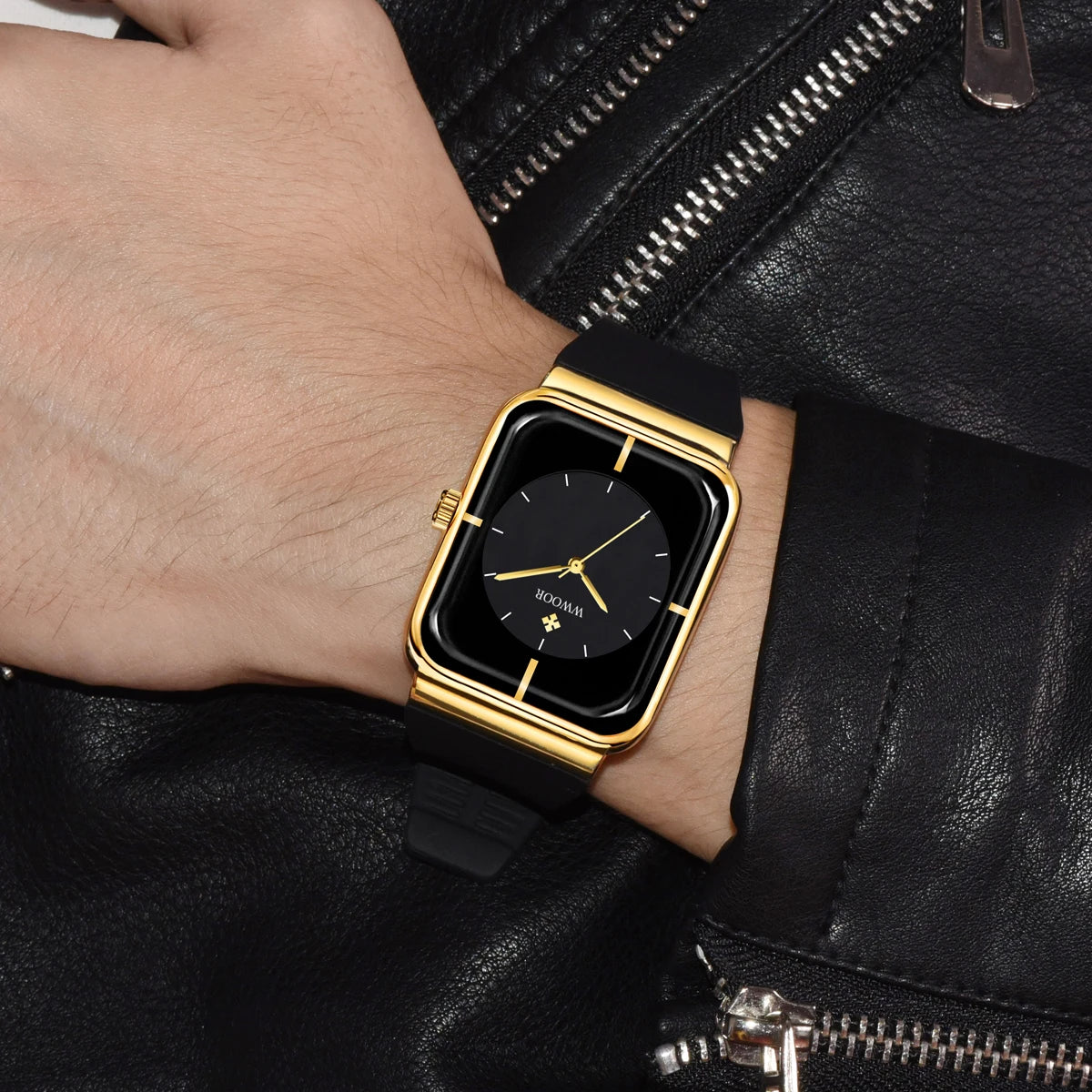 WWOOR Luxury Rectangle Silicone Watch