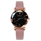 MOONBIFFY Leather Strap Quartz Watch