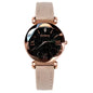 MOONBIFFY Leather Strap Quartz Watch