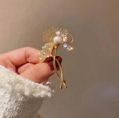 Crystal Dolphin Whale Brooch