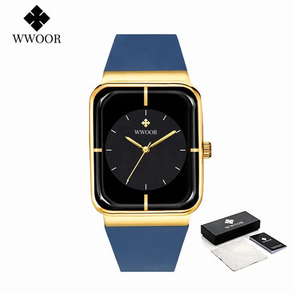 WWOOR Luxury Rectangle Silicone Watch