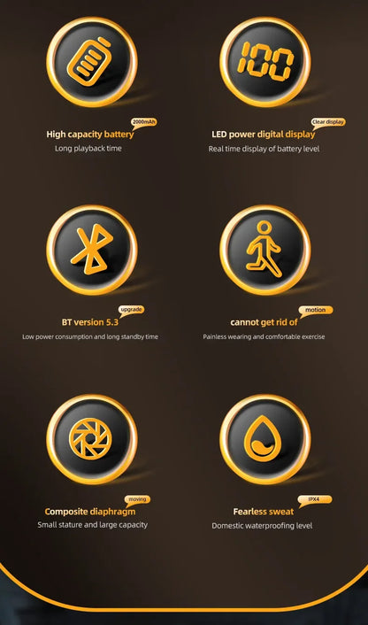 Wireless Bluetooth In-Ear Earphones with Mic