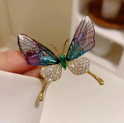 Crystal Dolphin Whale Brooch