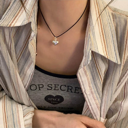 Black Rope Collarbone Chain for Women