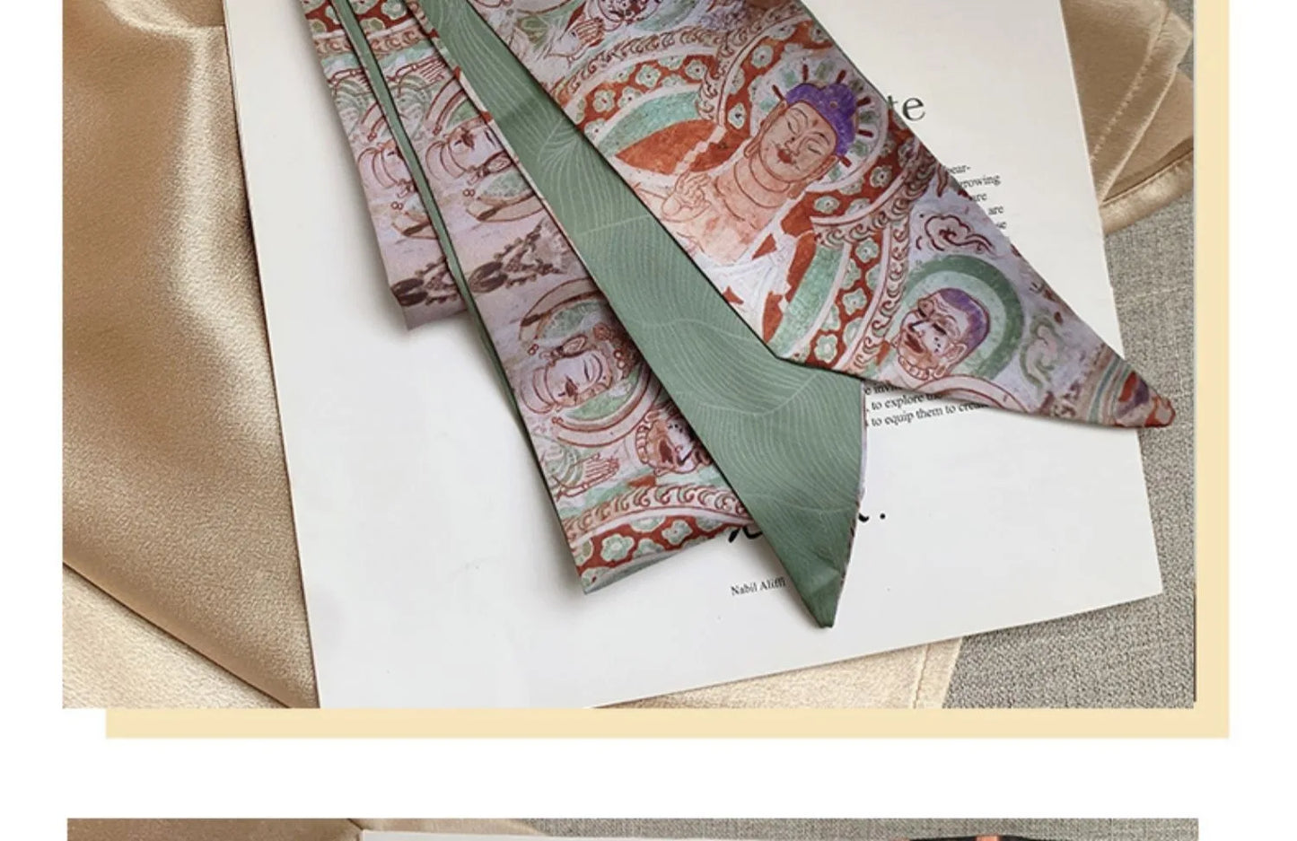 French Bow Tie Painting Silk Scarf