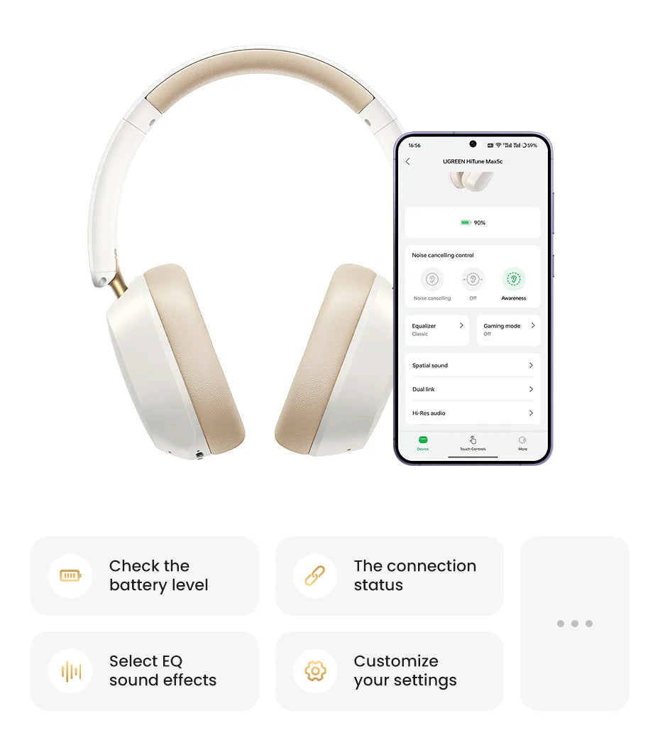 UGREEN Wireless & Wired Headphones with ANC