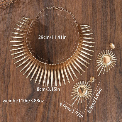 Bold Gold Choker & Earrings Set