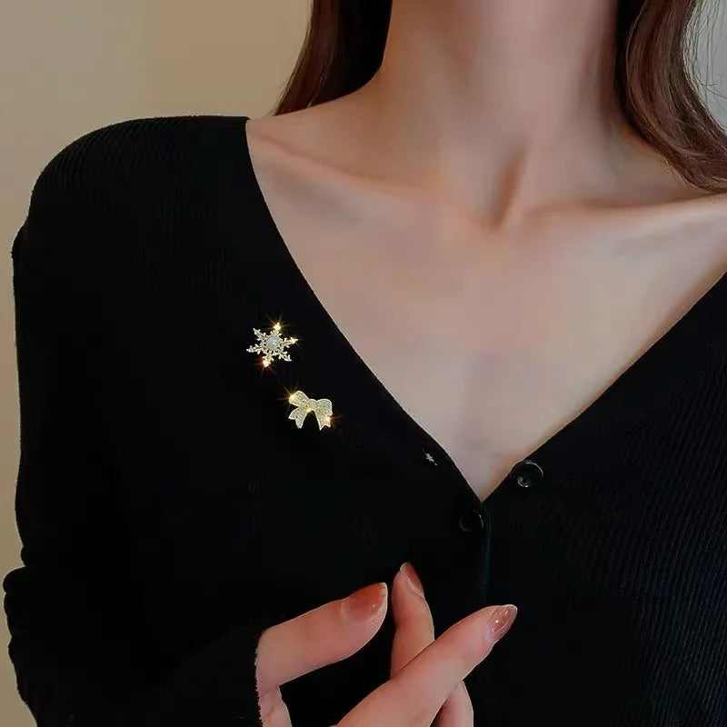 Fashion Flower & Bow Brooch Set