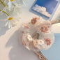 Fashion Floral Embroidered Elastic Scrunchie Hair Tie for Women