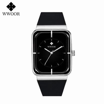 WWOOR Luxury Rectangle Silicone Watch