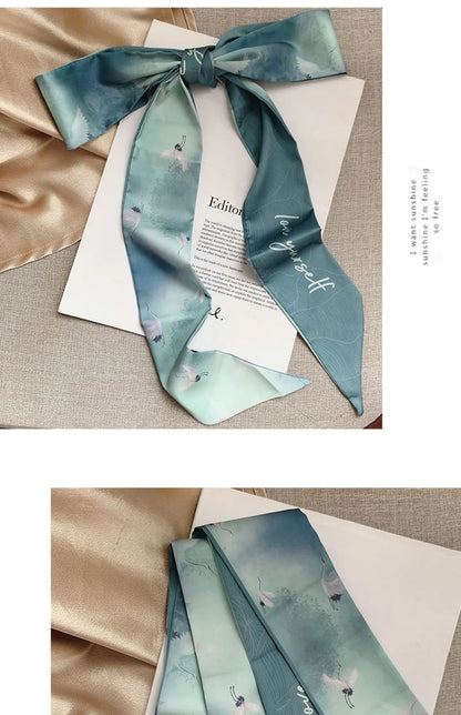 French Bow Tie Painting Silk Scarf