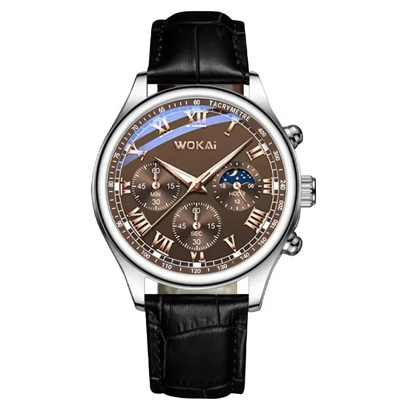 MOONBIFFY Leather Quartz Watch