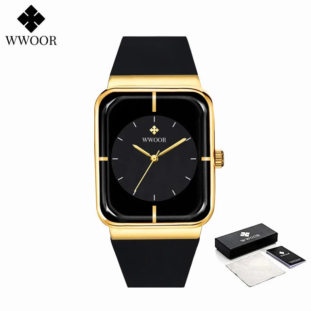 WWOOR Luxury Rectangle Silicone Watch