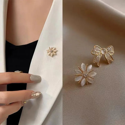 Fashion Flower & Bow Brooch Set