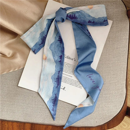 French Bow Tie Painting Silk Scarf