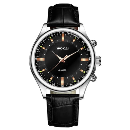MOONBIFFY Leather Quartz Watch
