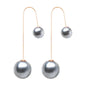 Elegant U-Shaped Double-Sided Faux Pearl Gold Plated Drop Earrings for Women