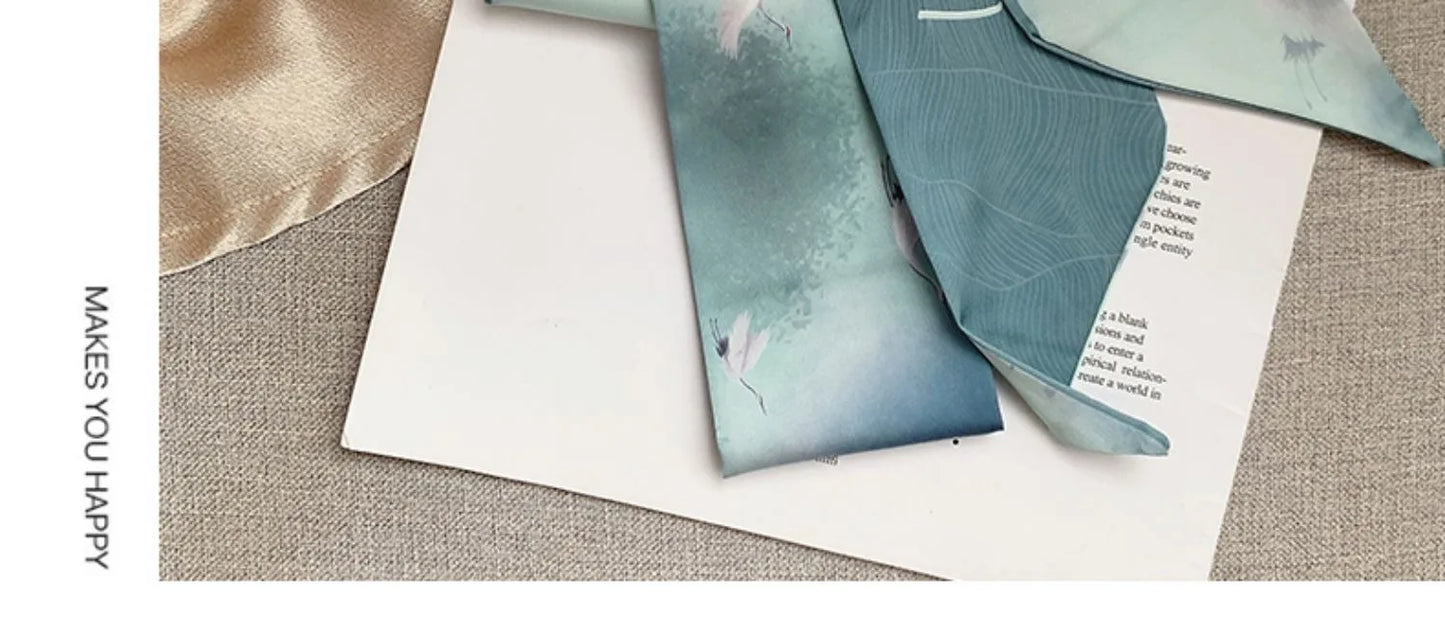 French Bow Tie Painting Silk Scarf
