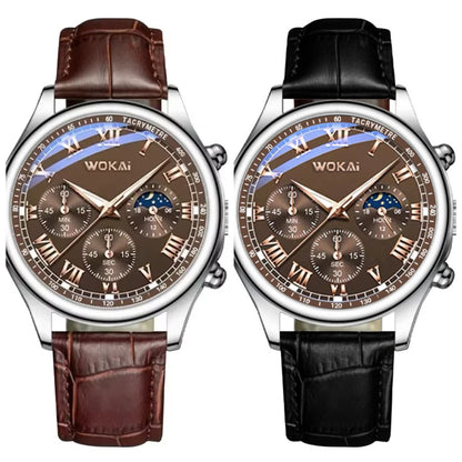 MOONBIFFY Leather Quartz Watch