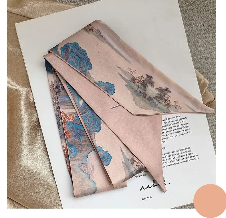French Bow Tie Painting Silk Scarf