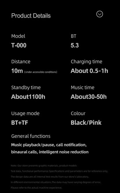 Wireless Bluetooth In-Ear Earphones with Mic