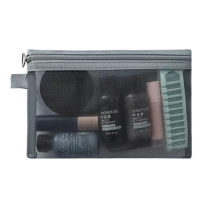 Large Capacity Mesh Cosmetic Bag with Zipper