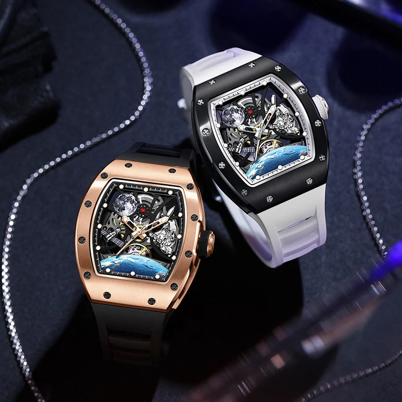 AETEEY Luxury Skeleton Tourbillon Watch
