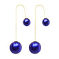 Elegant U-Shaped Double-Sided Faux Pearl Gold Plated Drop Earrings for Women